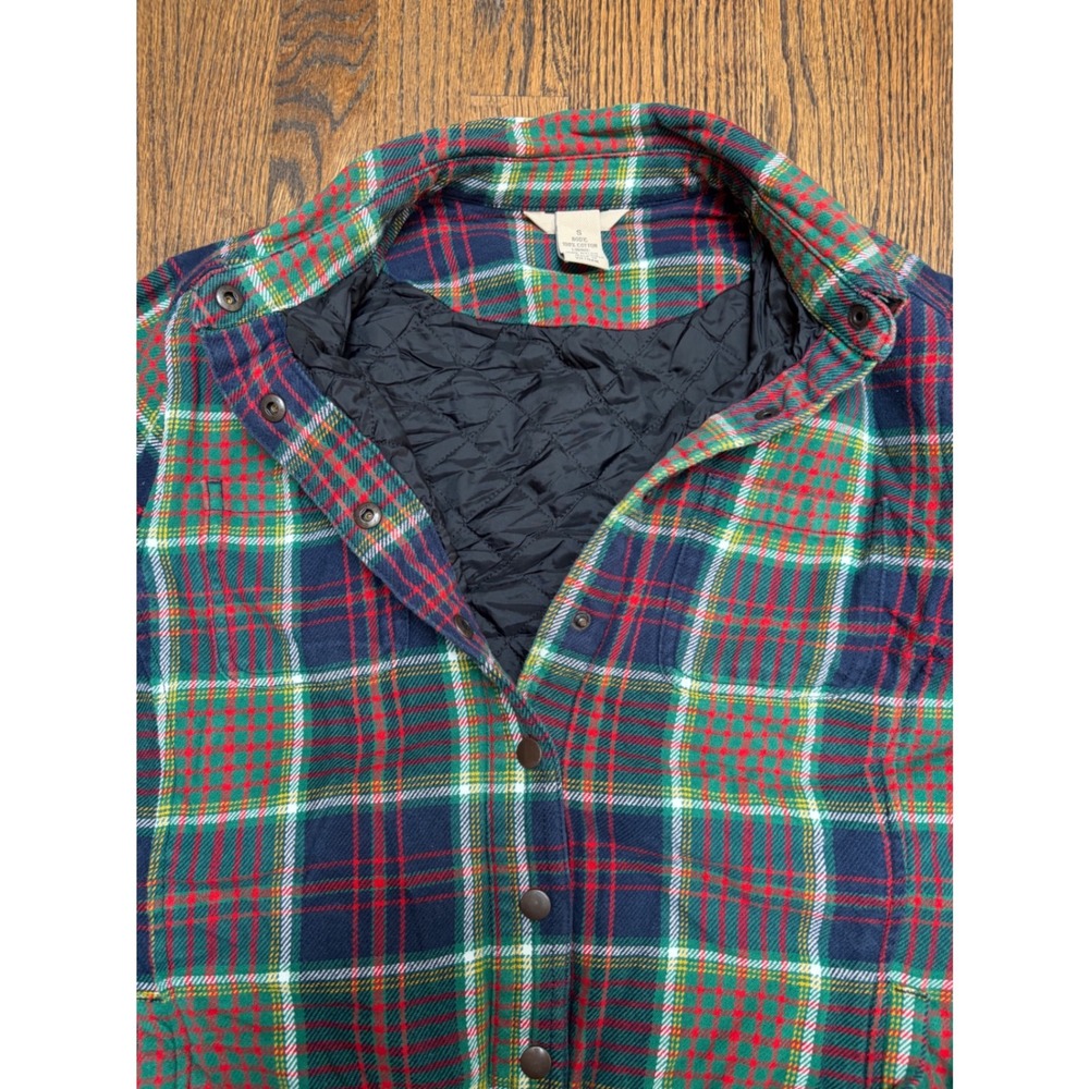 Duluth Trading Co Flannel Chore Jacket S Red Plaid Quilted Cabincore Rustic - Picture 6 of 8
